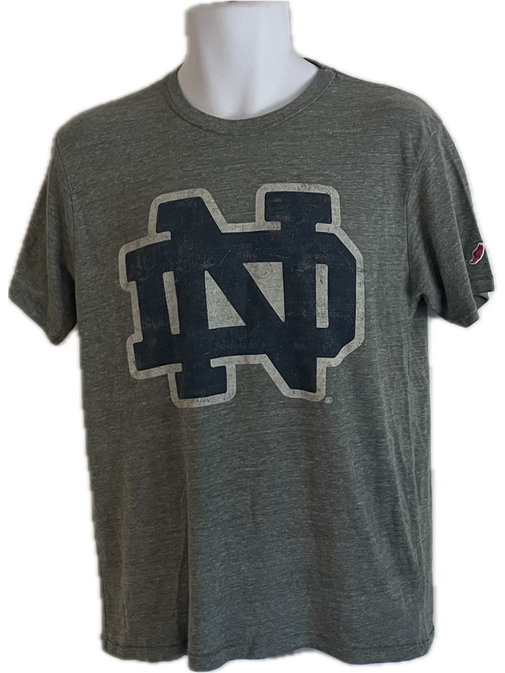 League Green Short Sleeve Tee with Navy ND Emblem